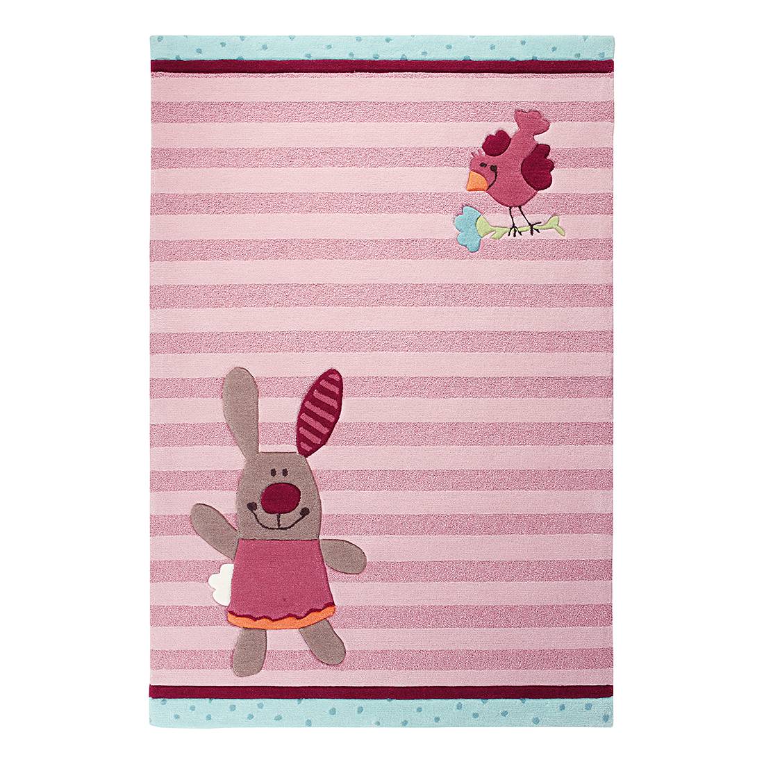 Teppich Sigikid 3 Happy Friends Stripes Big Size - Pink - 170 x 240 cm, Sigikid